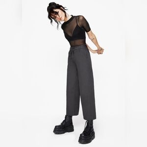 Disturbia Wide Leg Pants in Charcoal Gray